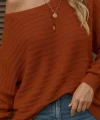 Kadın Uzun Kollu Tek Omuzu Açık Triko Bluz