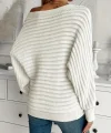 Kadın Uzun Kollu Tek Omuzu Açık Triko Bluz