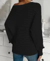 Kadın Uzun Kollu Tek Omuzu Açık Triko Bluz