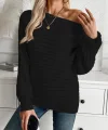 Kadın Uzun Kollu Tek Omuzu Açık Triko Bluz