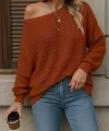 Kadın Uzun Kollu Tek Omuzu Açık Triko Bluz