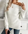 Kadın Uzun Kollu Tek Omuzu Açık Triko Bluz