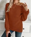 Kadın Uzun Kollu Tek Omuzu Açık Triko Bluz