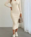 Kadın Uzun Kollu Triko Elbise