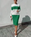 Kadın Uzun Kollu Triko Etekli Takım
