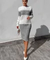 Kadın Uzun Kollu Triko Etekli Takım