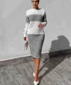 Kadın Uzun Kollu Triko Etekli Takım