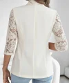 Kadın Uzun Kollu Truvakar Kol önden Düğmeli Cepli Dantelli Atlas Ceket