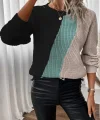 Kadın Uzun Kollu üç Renk Triko Bluz