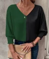 Kadın Uzun Kollu V Yaka Kol Ağzı Gipeli Sandy Bluz