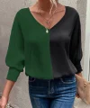 Kadın Uzun Kollu V Yaka Kol Ağzı Gipeli Sandy Bluz