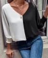 Kadın Uzun Kollu V Yaka Kol Ağzı Gipeli Sandy Bluz