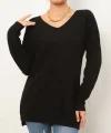 Kadın Uzun Kollu V Yaka Triko Bluz