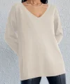 Kadın Uzun Kollu V Yaka Triko Bluz