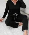 Kadın Uzun Kollu V Yaka Viskon Ikili Takım
