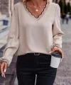 Kadın Uzun Kollu V Yakalı Aerobin Bluz