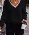 Kadın Uzun Kollu V Yakalı Aerobin Bluz