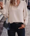 Kadın Uzun Kollu V Yakalı Aerobin Bluz