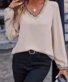 Kadın Uzun Kollu V Yakalı Aerobin Bluz