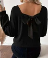 Kadın Uzun Kollu V Yakalı Arkadan Kurdela Detaylı şardonlu Kaşkorse Bluz