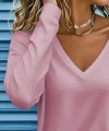 Kadın Uzun Kollu V Yakalı Dalgıç Bluz