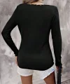Kadın Uzun Kollu V Yakalı Kaşkorse Bluz