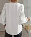 Kadın Uzun Kollu V Yakalı Kolları Popon Detaylı Sandy Bluz