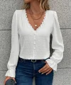 Kadın Uzun Kollu V Yakalı önden Düğmeli Bluz