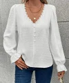 Kadın Uzun Kollu V Yakalı önden Düğmeli Bluz