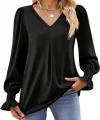 Kadın Uzun Kollu V Yakalı Salaş Ithal Krep Bluz
