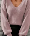 Kadın Uzun Kollu V Yakalı Triko Bluz