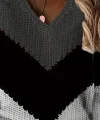 Kadın Uzun Kollu V Yakalı Triko Bluz