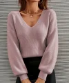 Kadın Uzun Kollu V Yakalı Triko Bluz