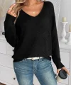 Kadın Uzun Kollu V Yakalı Triko Bluz