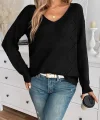 Kadın Uzun Kollu V Yakalı Triko Bluz