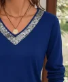 Kadın Uzun Kollu V Yakalı Viskon Bluz