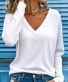 Kadın Uzun Kollu V Yakalı Viskon Iki Iplik Bluz