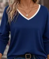Kadın Uzun Kollu V Yakalı Viskon Iki Iplik Bluz