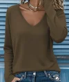 Kadın Uzun Kollu V Yakalı Viskon Iki Iplik Bluz