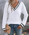 Kadın Uzun Kollu V Yakalı Waffle Bluz