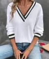 Kadın Uzun Kollu V Yakalı Waffle Bluz