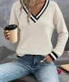 Kadın Uzun Kollu V Yakalı Waffle Bluz