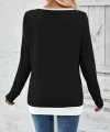 Kadın Uzun Kollu V Yakalı Yandan Düğmeli Yün Viskon Bluz