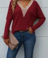 Kadın Uzun Kollu V Yakalı Yarasa Kollu Viskon Bluz