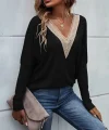 Kadın Uzun Kollu V Yakalı Yarasa Kollu Viskon Bluz