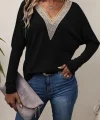 Kadın Uzun Kollu V Yakalı Yarasa Kollu Viskon Bluz