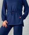 Kadın Uzun Kollu Yaka Ve Büzgü Detay Tunik Ve Pantolon Ikili Takım