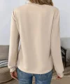 Kadın Uzun Kollu Yakadan Bağlamalı Viskon Iki Iplik Bluz
