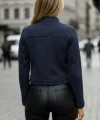 Kadın Uzun Kollu Yakadan Ve önden Düğmeli Süet Kısa Ceket