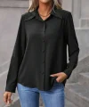 Kadın Uzun Kollu Yakalı önden Düğmeli Aerobin Gömlek